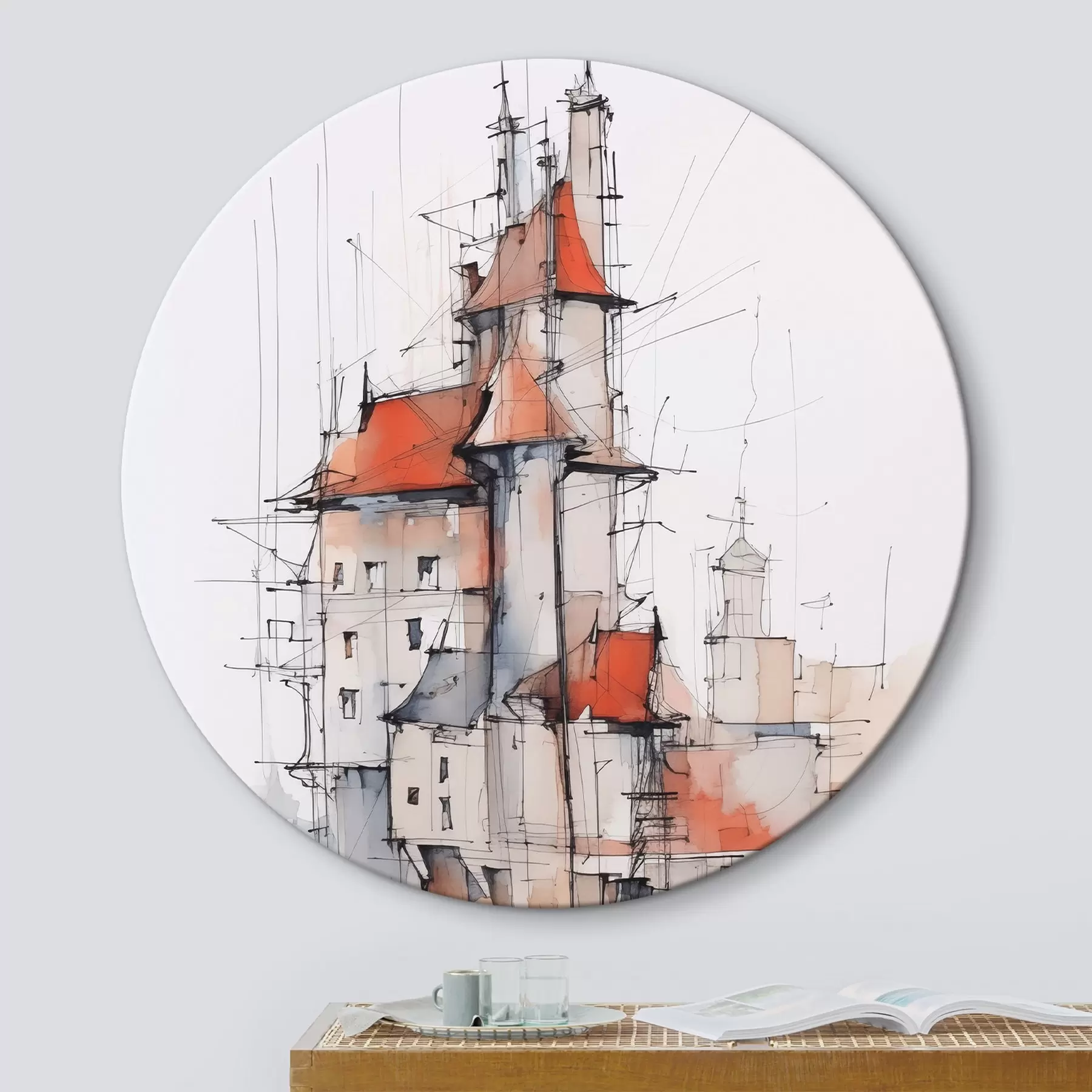 Obraz Dom imitacja szkic i akwarela r45764 kup w Polsce - Uwalls.pl Obraz Dom imitacja szkic i akwarela r45764