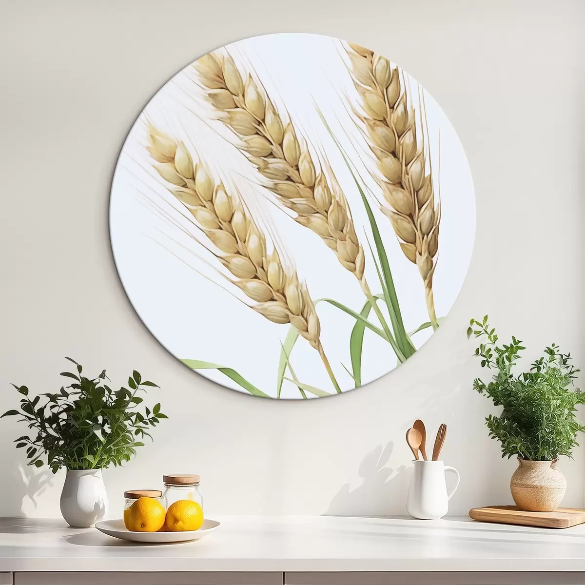 Okrągłe obrazy Kłosy pszenicy r45768