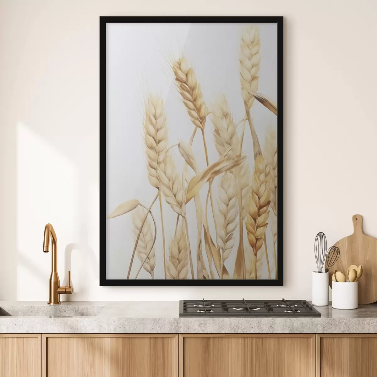 Plakat Imitacja kłosów pszenicy, akwarela f45769