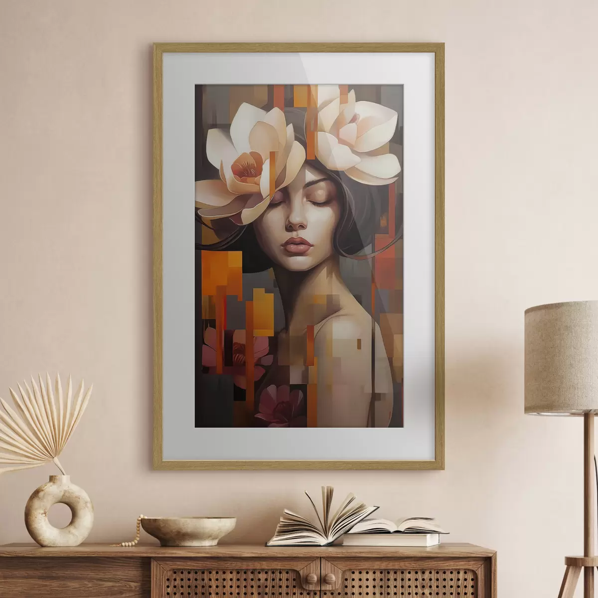Plakat Kobieta z kwiatem f45797