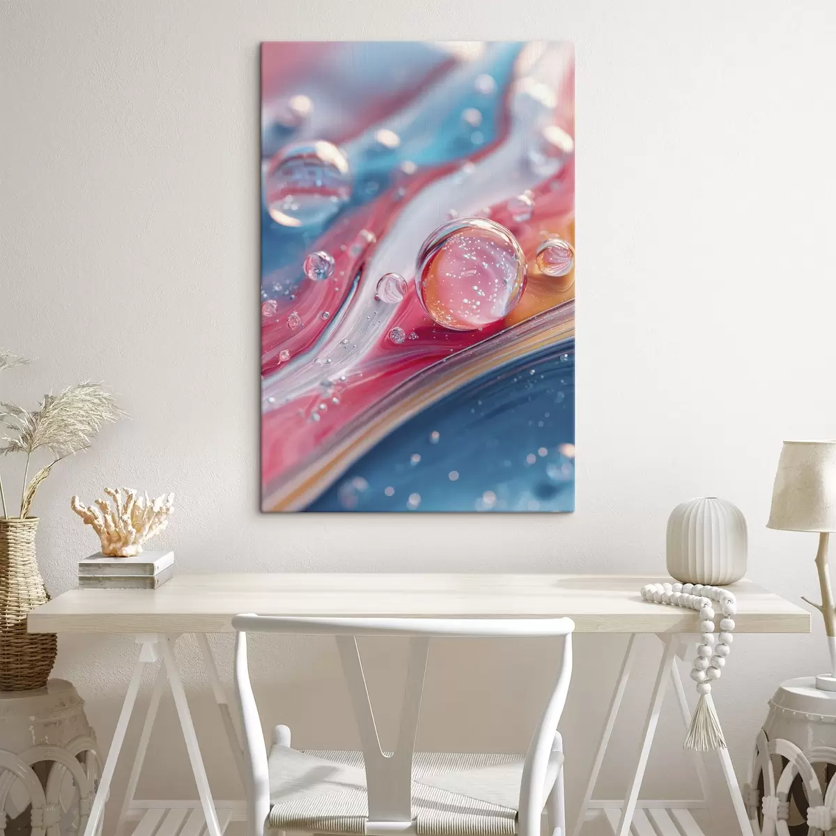 Obraz wielobarwne fale z bąbelkami s45706