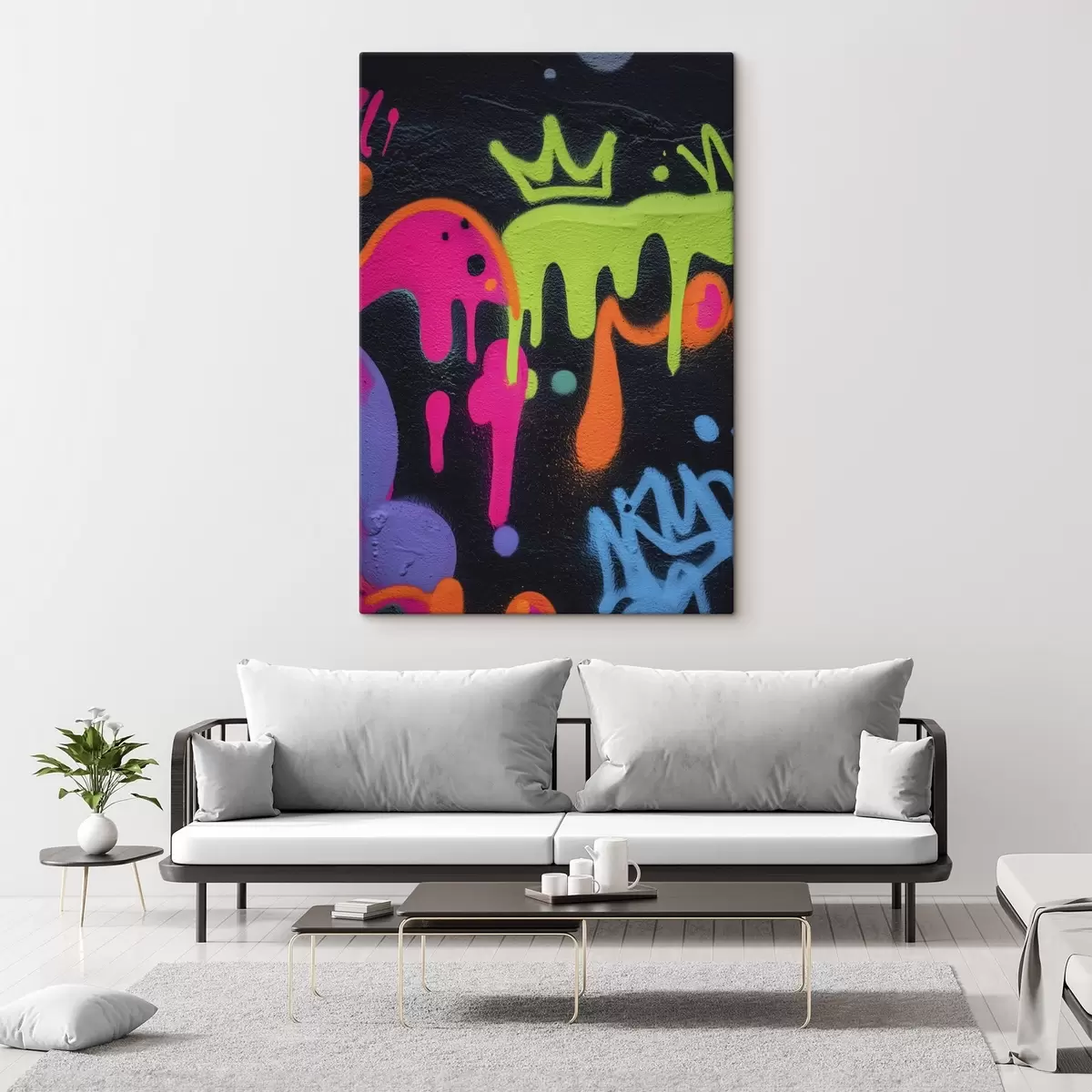 Obraz jasne graffiti na ciemnym tle s45716