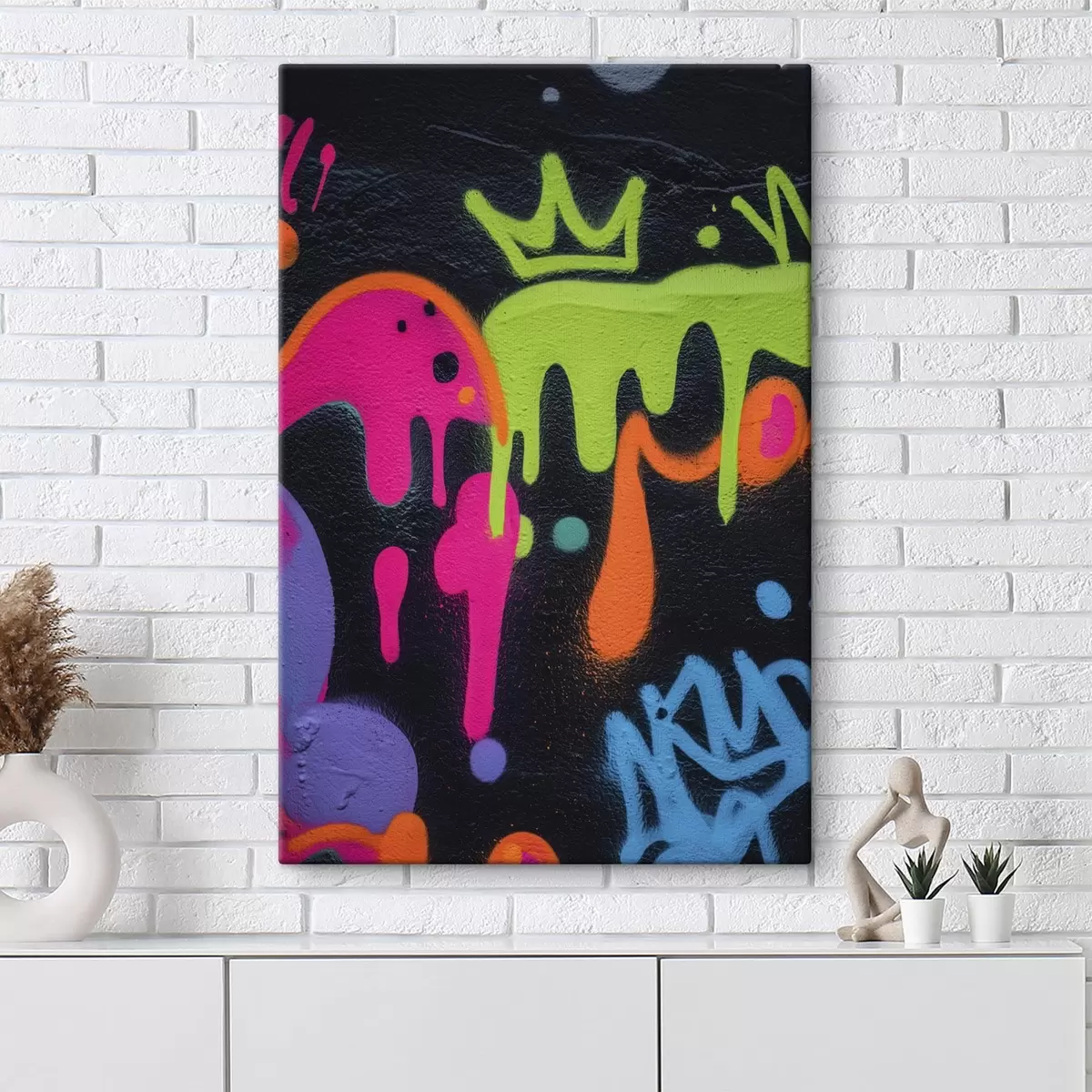 Obraz jasne graffiti na ciemnym tle s45716