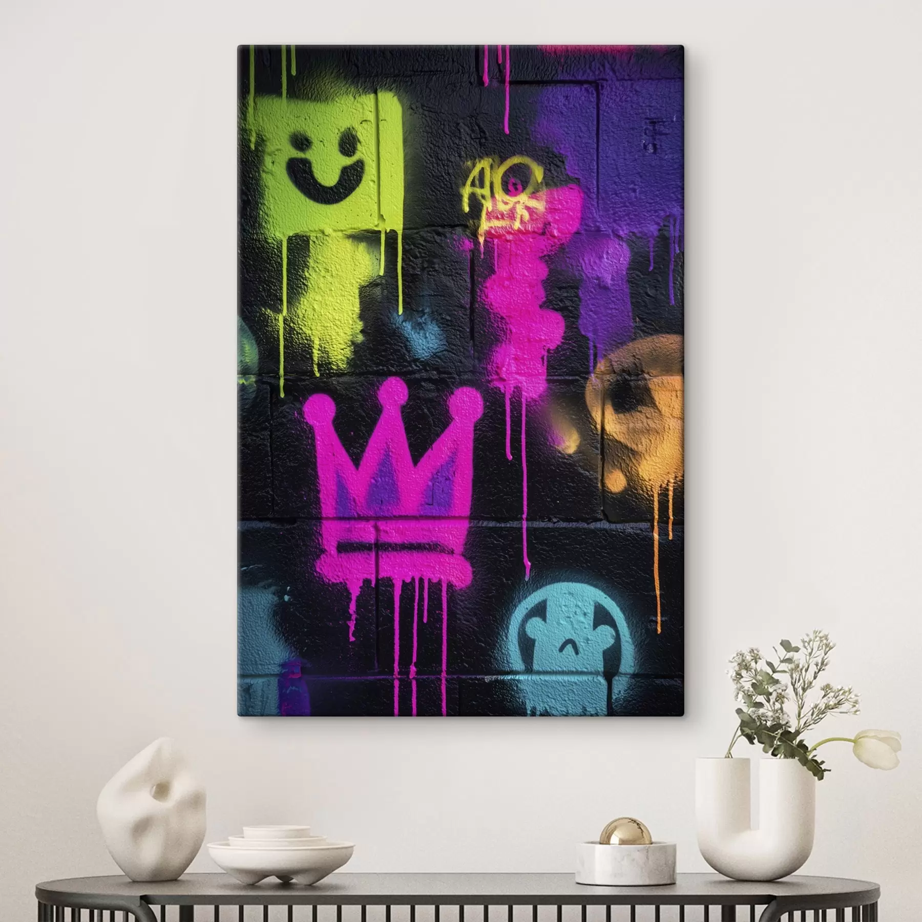 Obraz jasne graffiti na ciemnym tle s45717