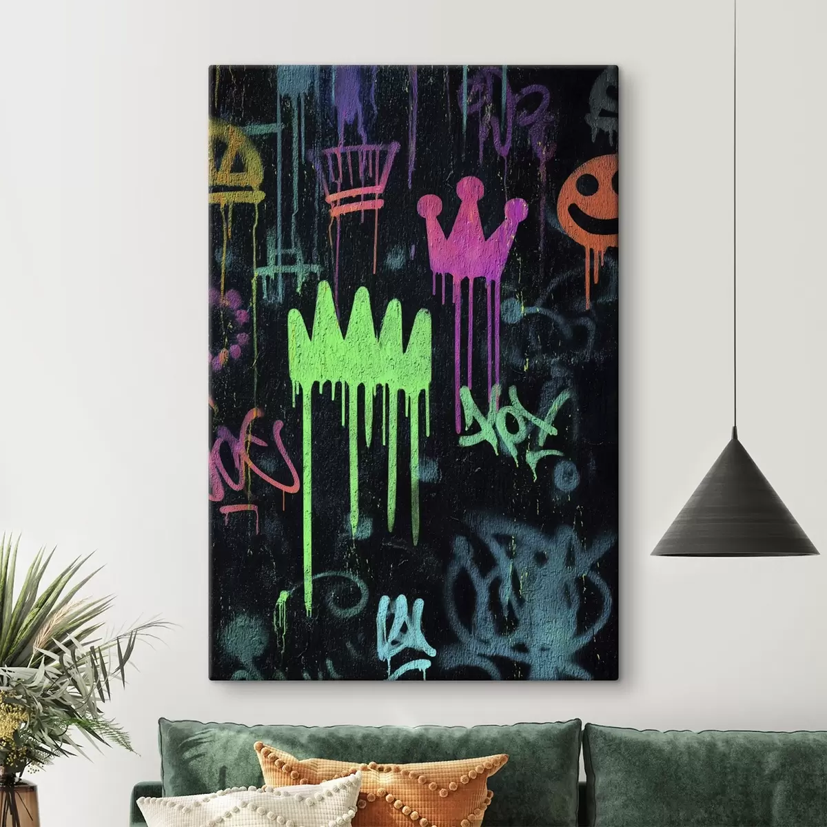 Obraz jasne graffiti na ciemnym tle s45718