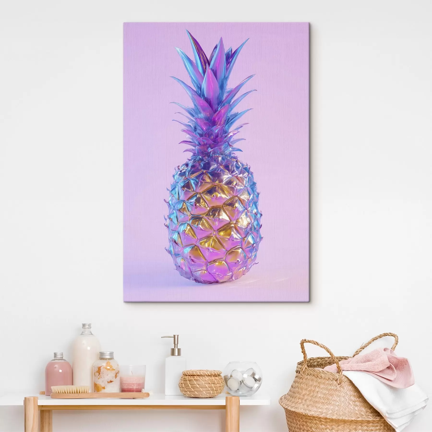 Obraz jasny, błyszczący ananas w stylu pop art s45727