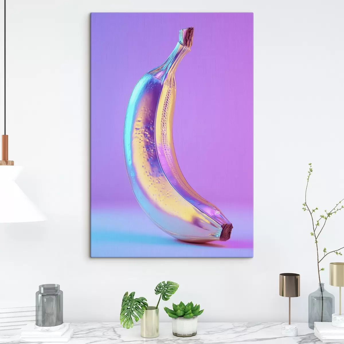 Obraz jasny, błyszczący banan w stylu pop art s45728