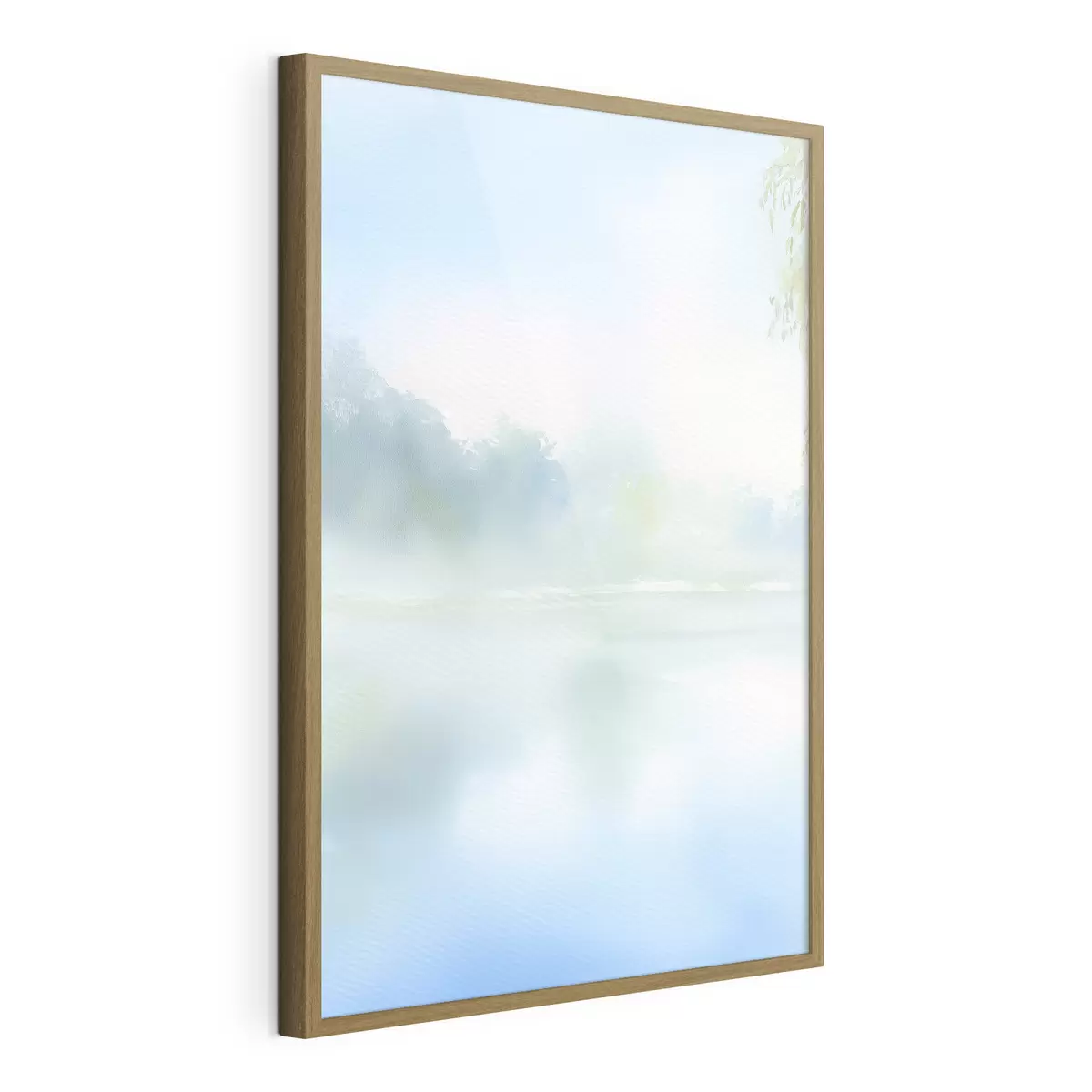 Plakat akwarelowe jezioro w odcieniach niebieskiego f45714