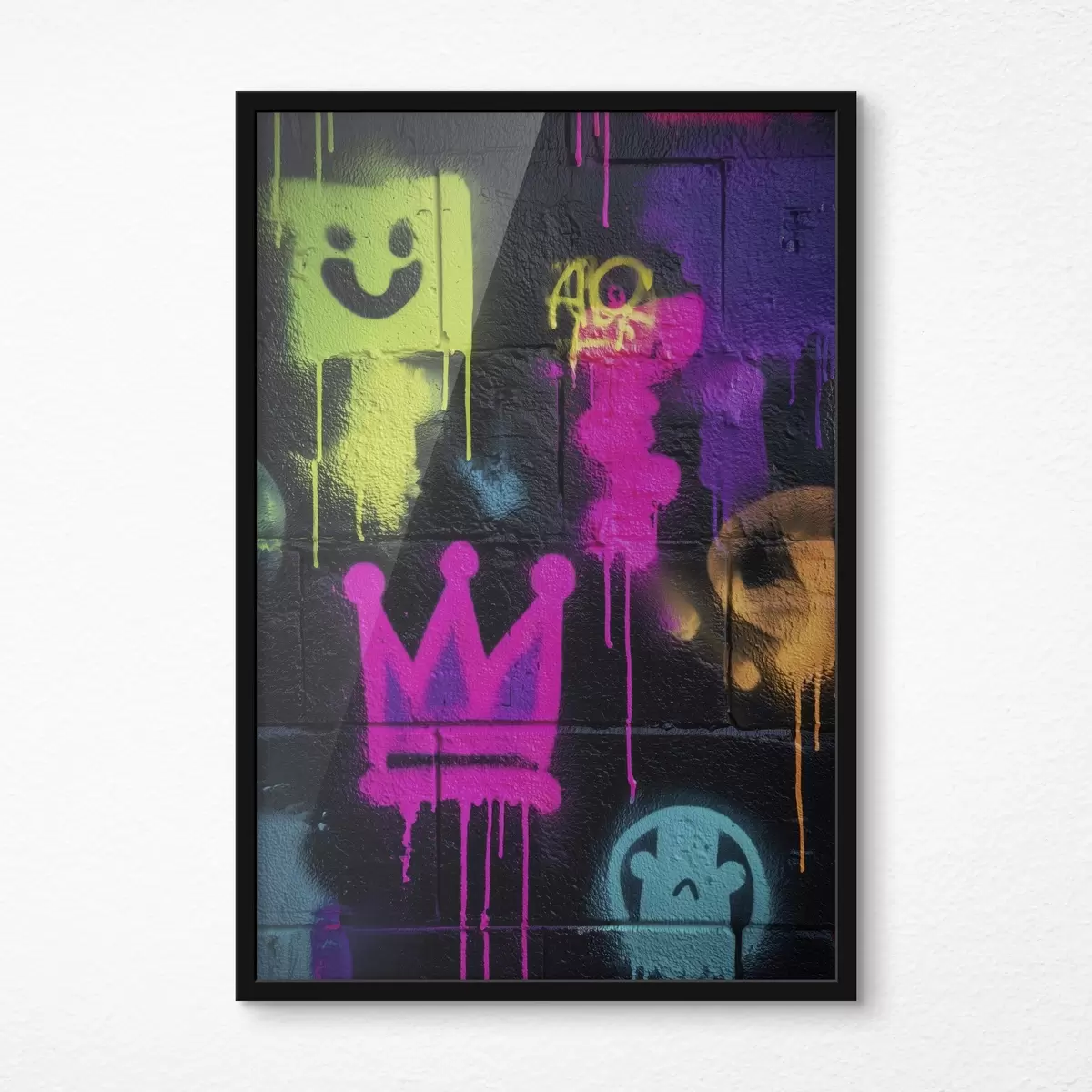 Plakat jasne graffiti na ciemnym tle f45717