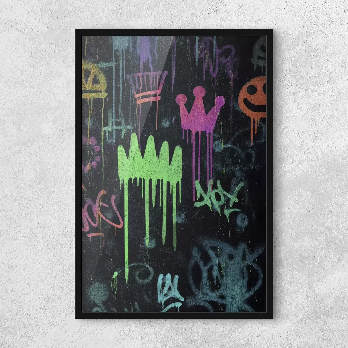 Plakat jasne graffiti na ciemnym tle f45718