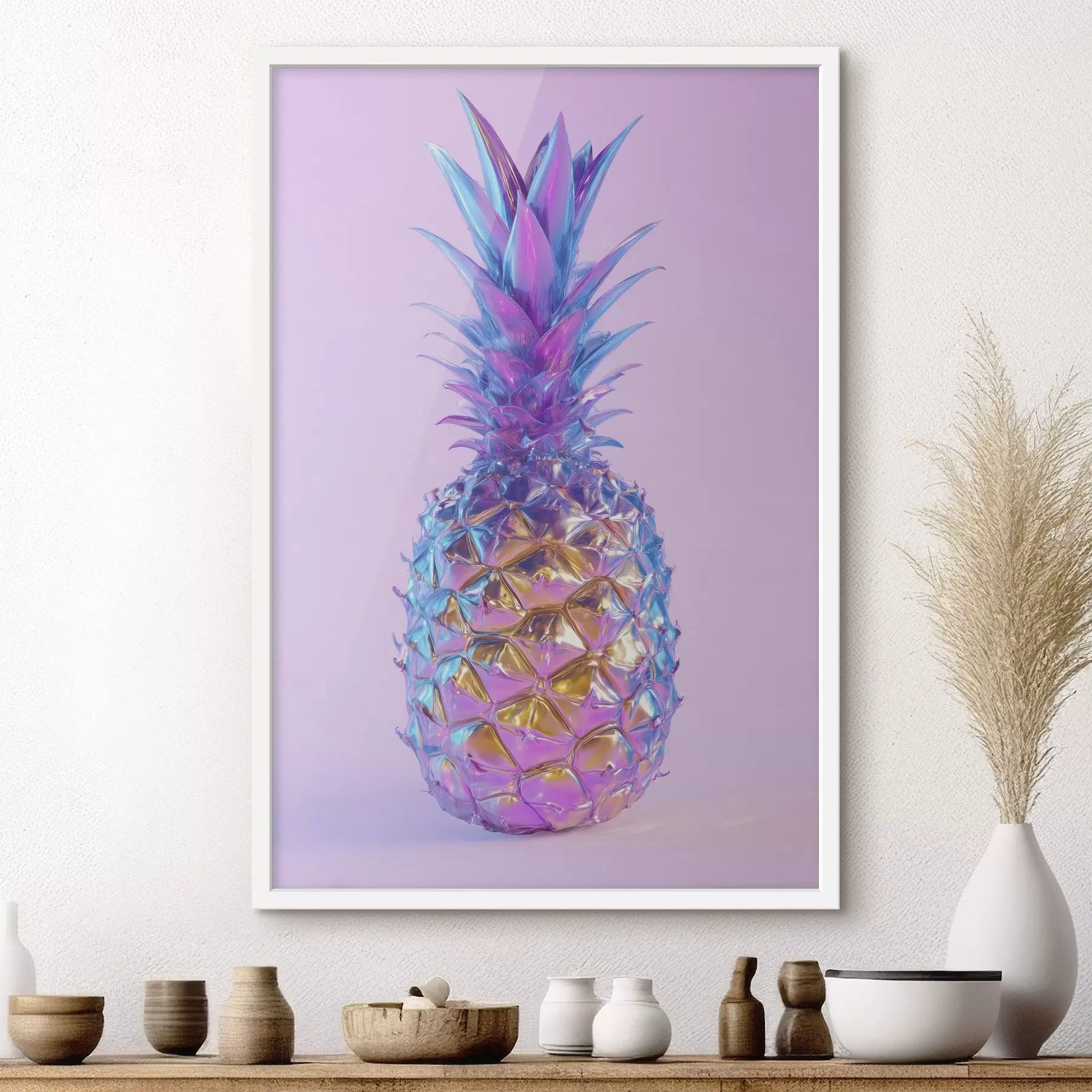 Fototapeta jasny, błyszczący ananas w stylu pop art f45727