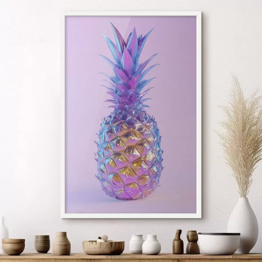 Fototapeta jasny, błyszczący ananas w stylu pop art f45727
