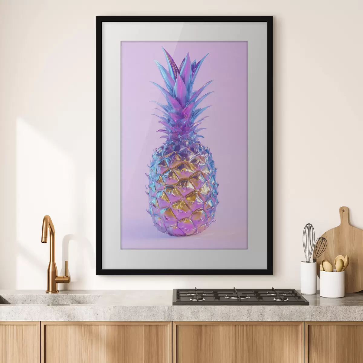 Plakat jasny, błyszczący ananas w stylu pop art f45727