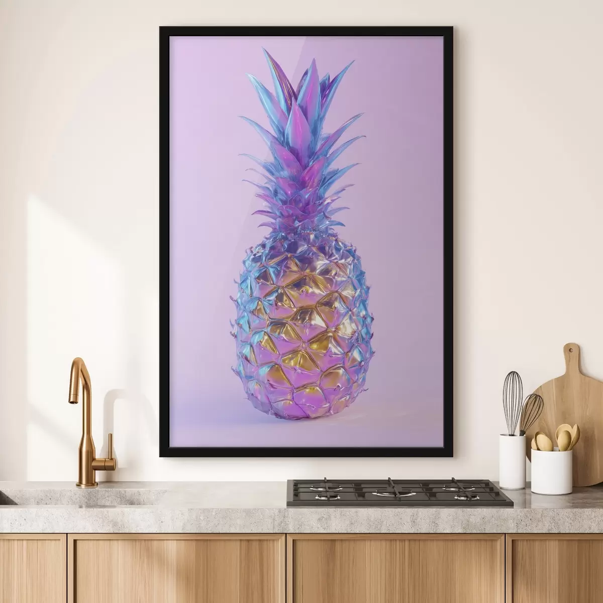 Plakat jasny, błyszczący ananas w stylu pop art f45727