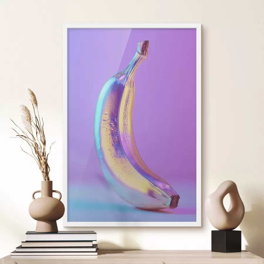 Fototapeta jasny, błyszczący banan w stylu pop art f45728