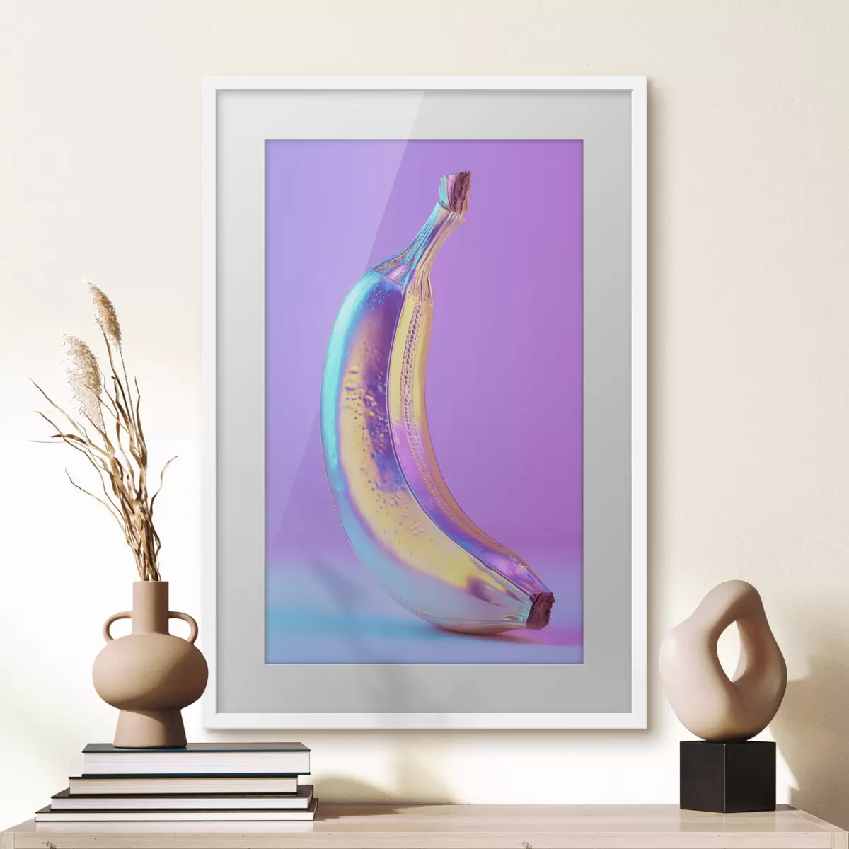 Plakat jasny, błyszczący banan w stylu pop art f45728