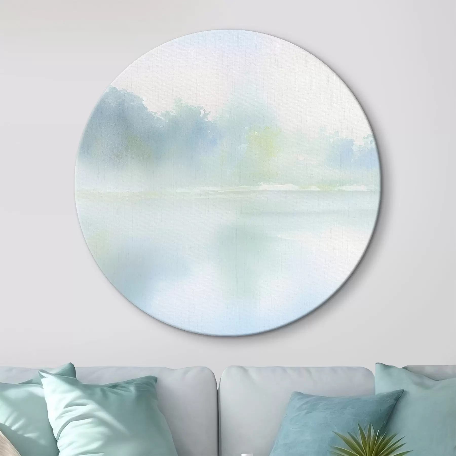 Obraz akwarelowe jezioro w odcieniach niebieskiego r45714