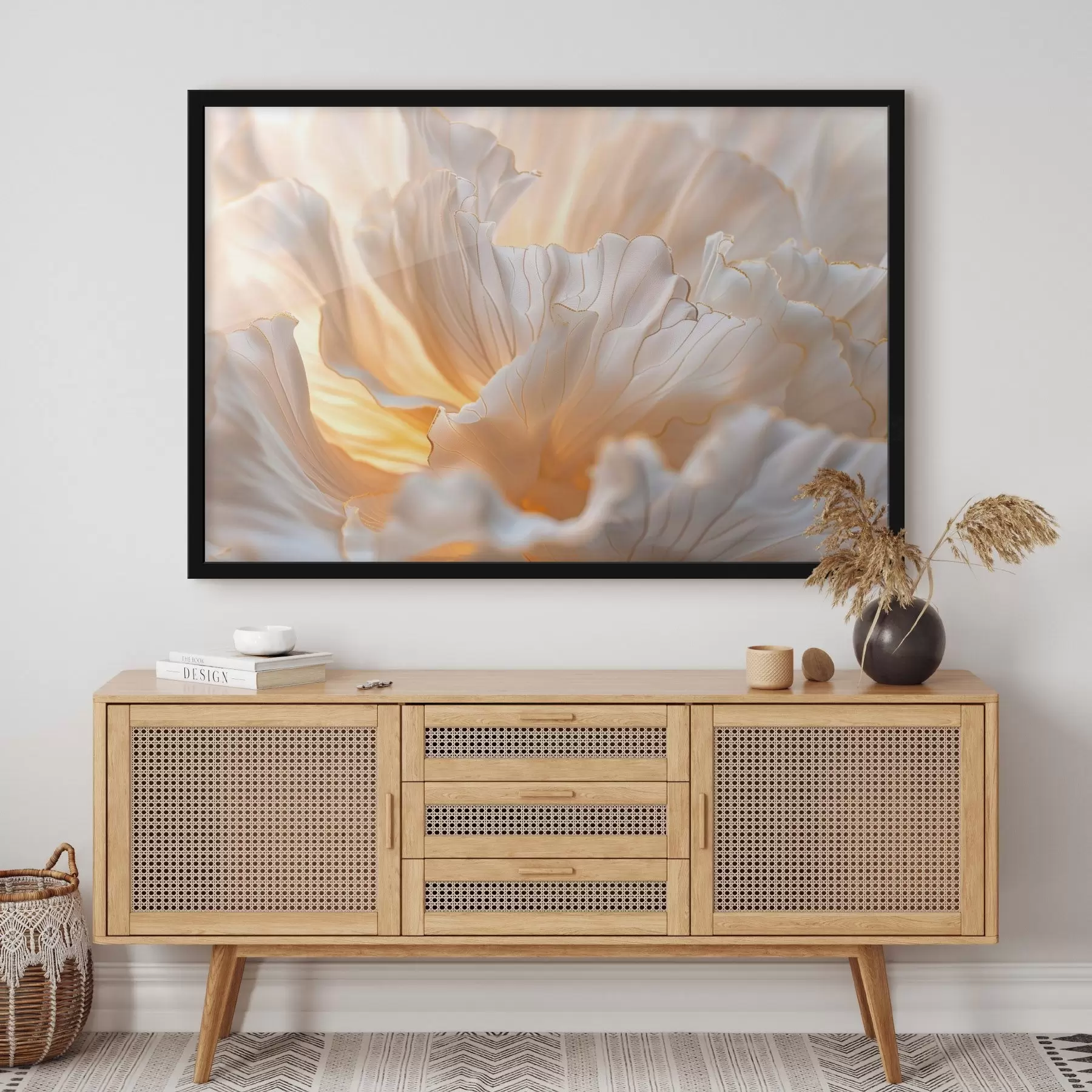 Fototapeta Delikatne płatki w ciepłych odcieniach z żółto-pomarańczowymi brzegami f45820