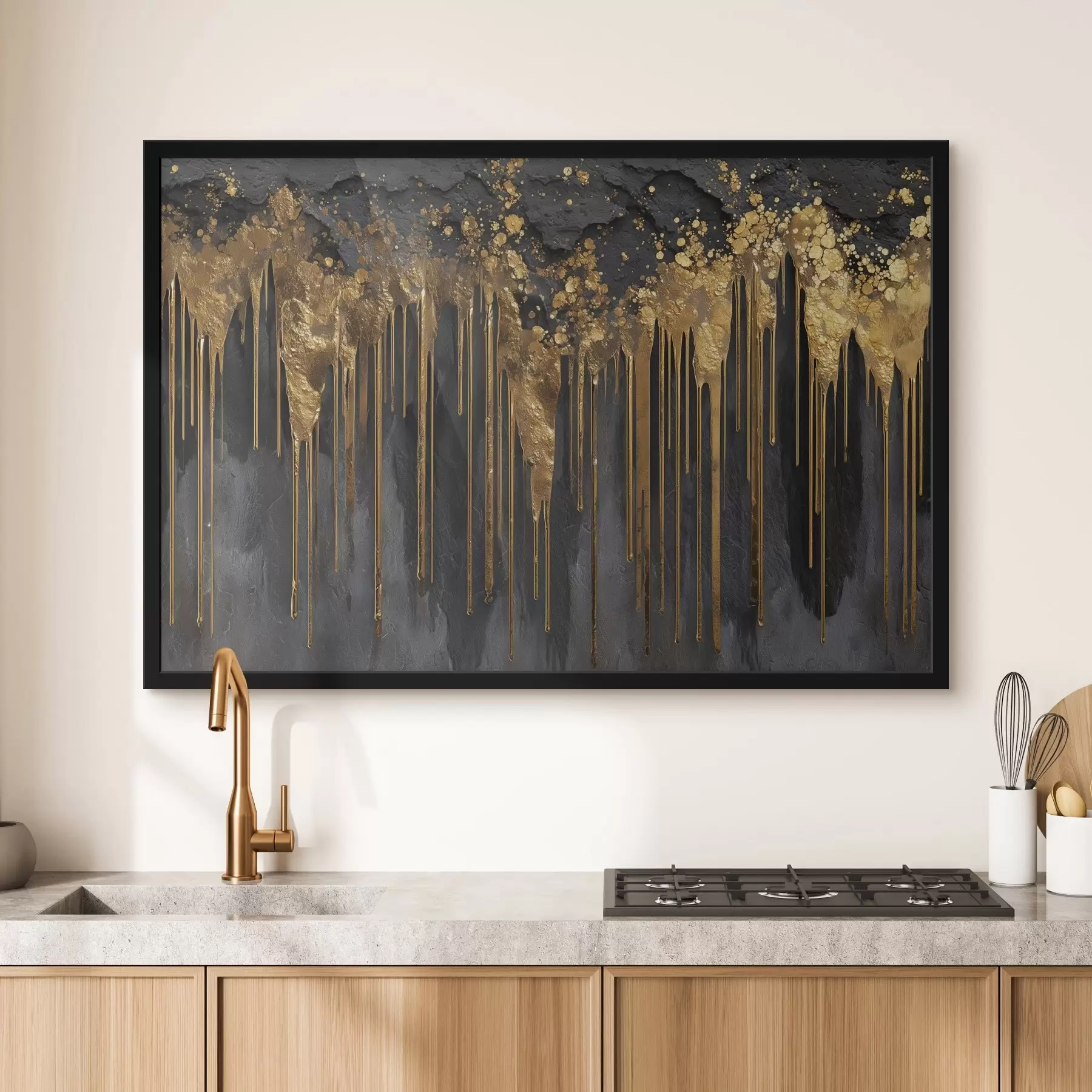 Fototapeta Abstrakcyjne złote strumienie na ciemnym tle f45823