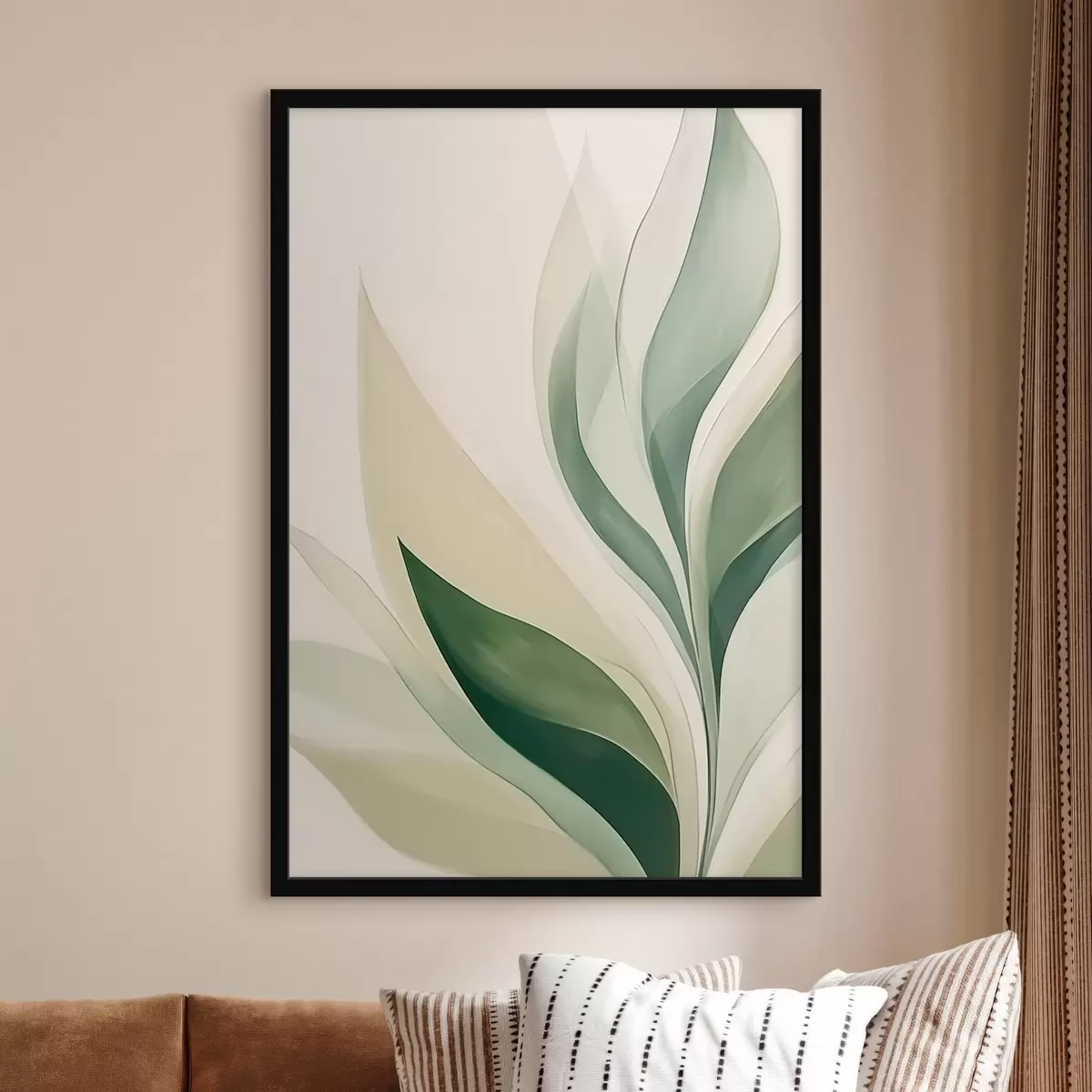 Plakat Abstrakcyjne zielone liście f45831