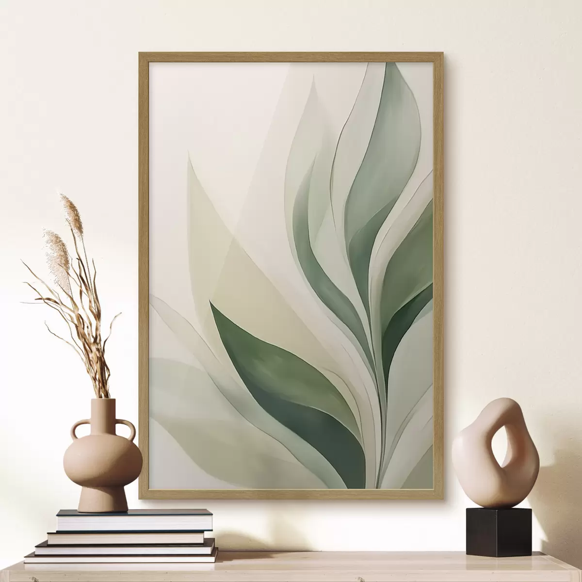 Plakat Abstrakcyjne zielone liście f45831