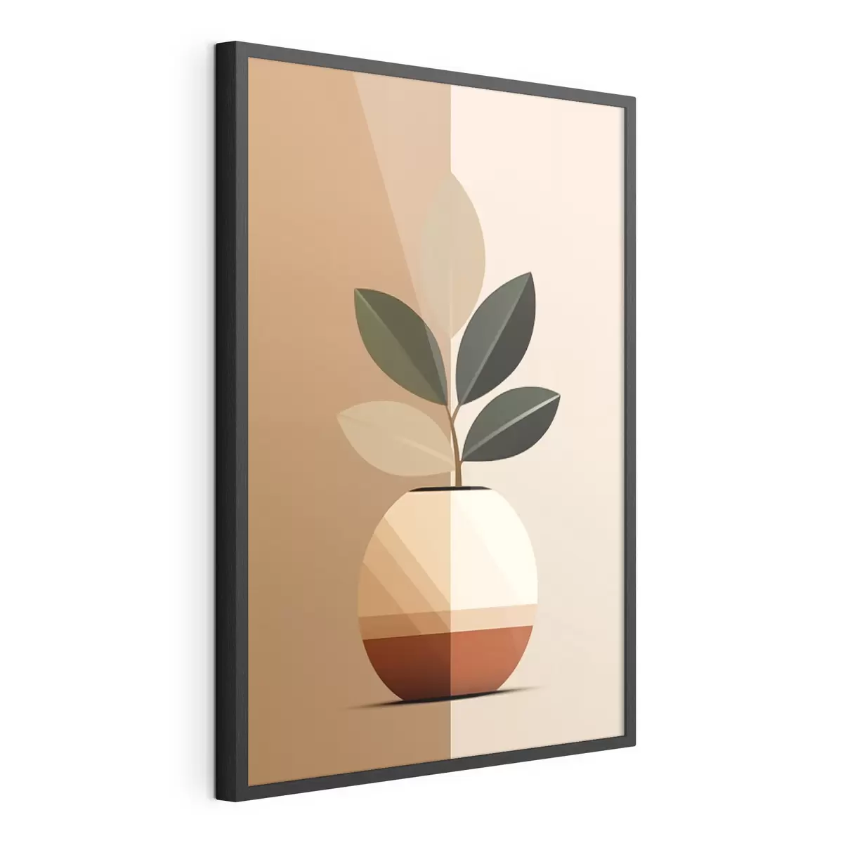 Plakat Geometryczny wazon z liśćmi f45833