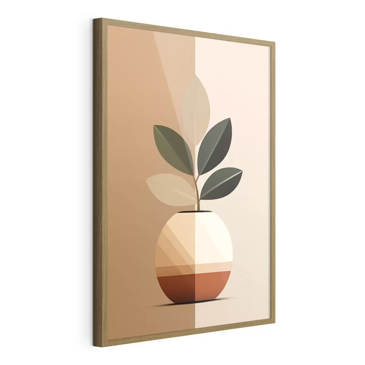 Plakat Geometryczny wazon z liśćmi f45833