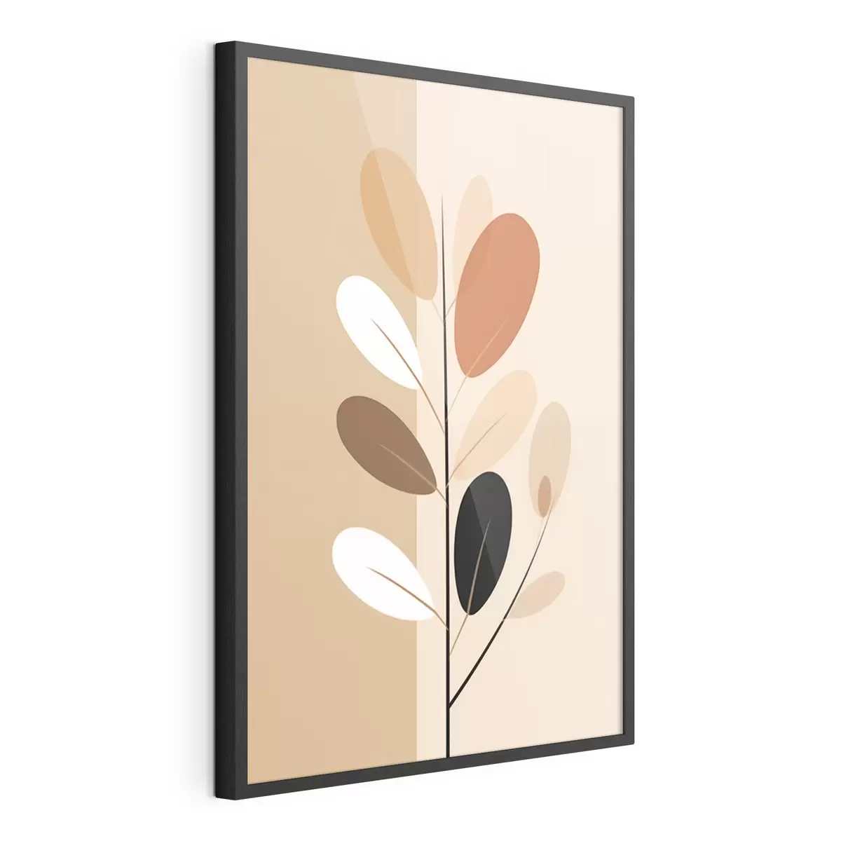 Plakat Minimalistyczna gałąź z liśćmi f45834
