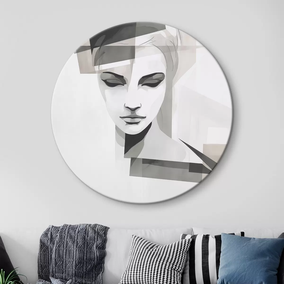 Okrągłe obrazy Abstrakcyjny portret r45917