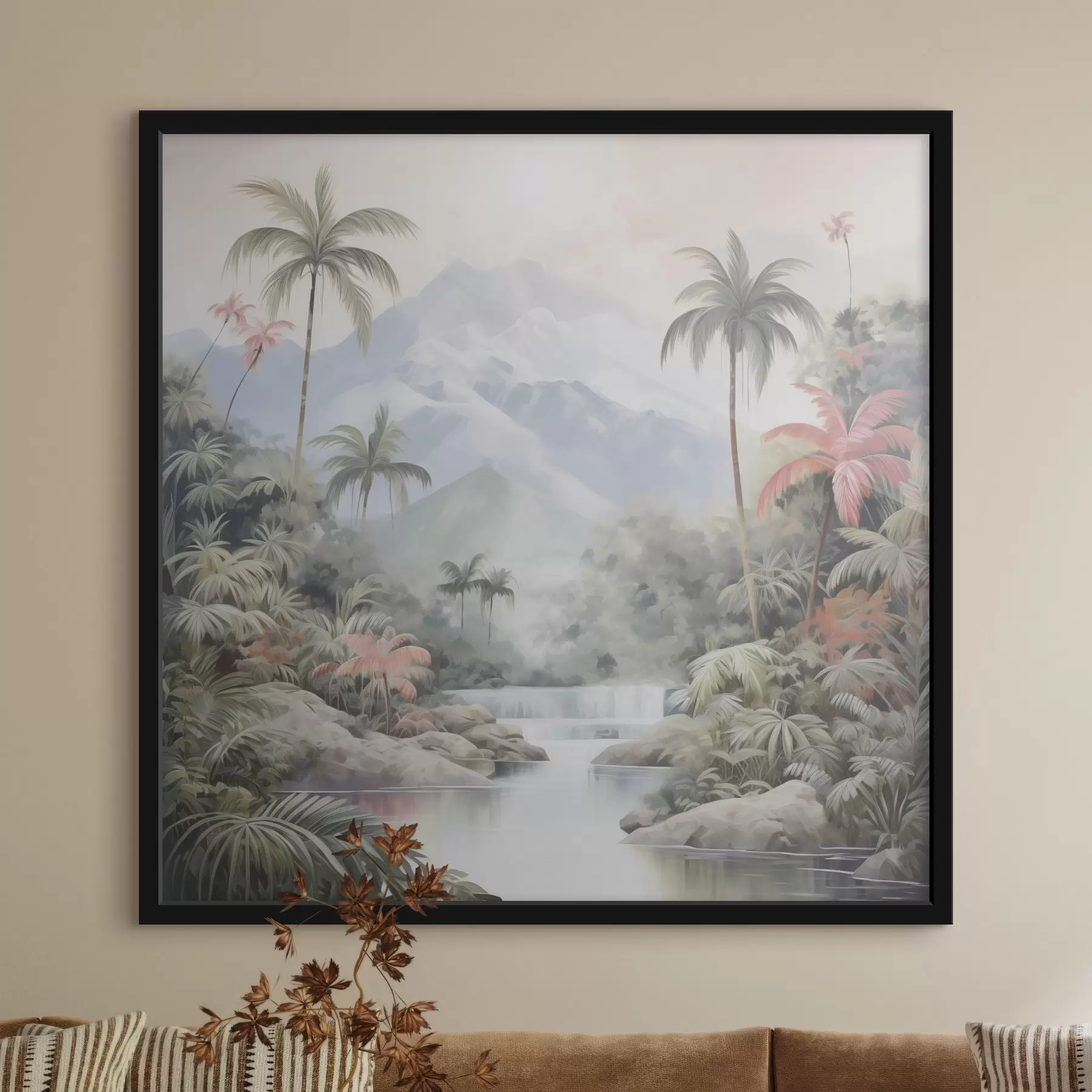 Fototapeta Rzeka w lesie tropikalnym przed górami f45913