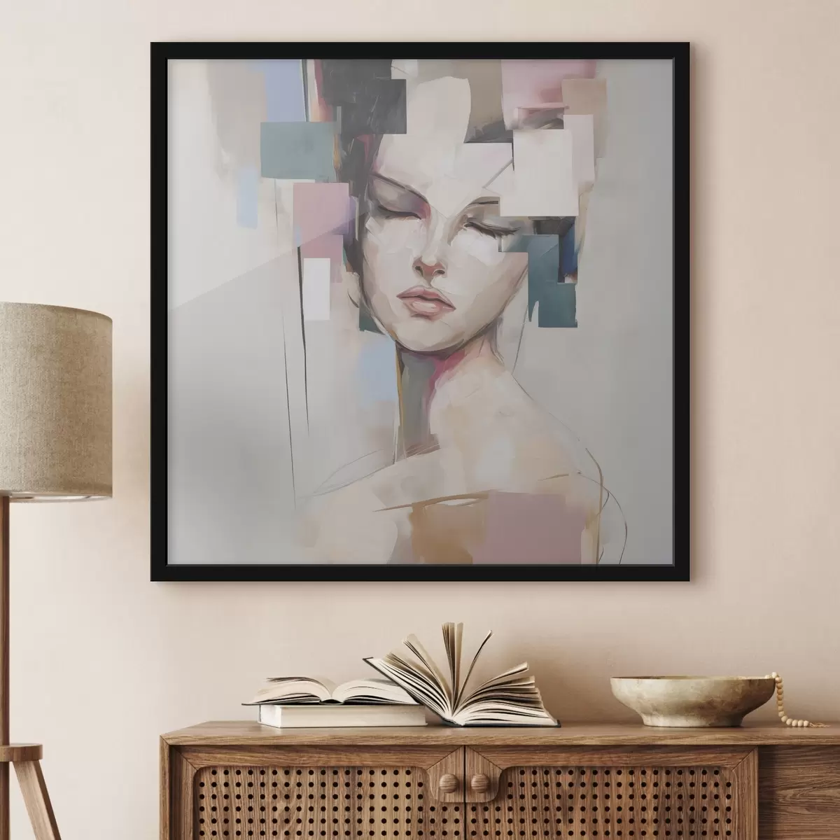 Plakat Abstrakcyjny portret imitujący malarstwo f45921