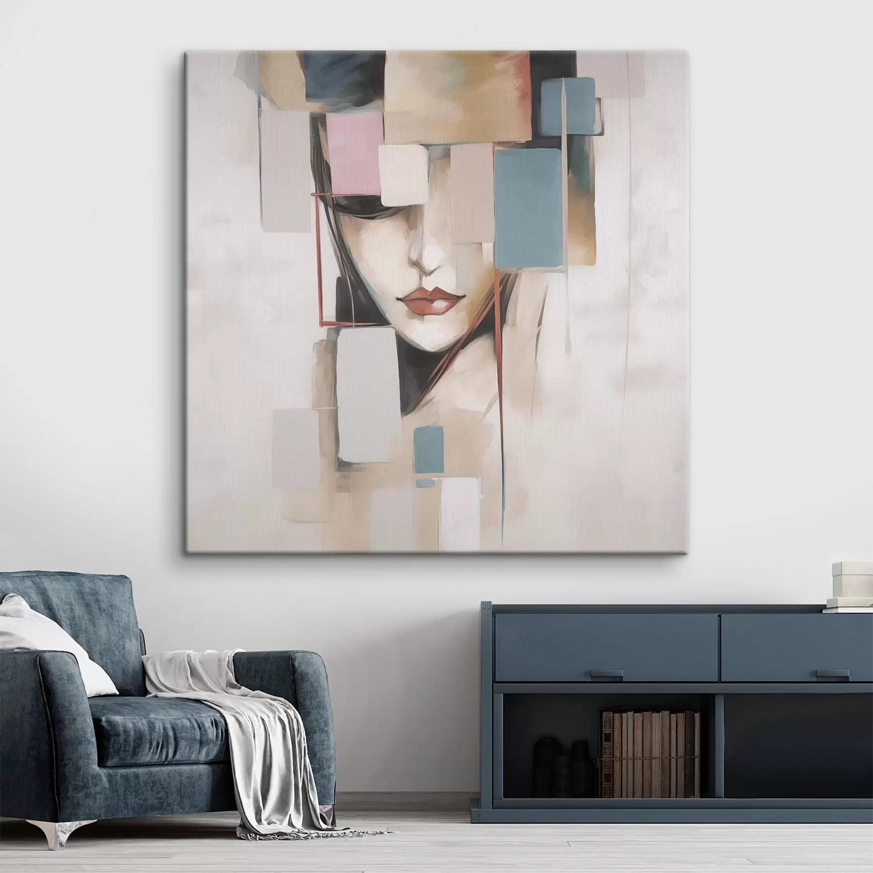 Obraz Abstrakcyjny portret imitujący malarstwo s45920