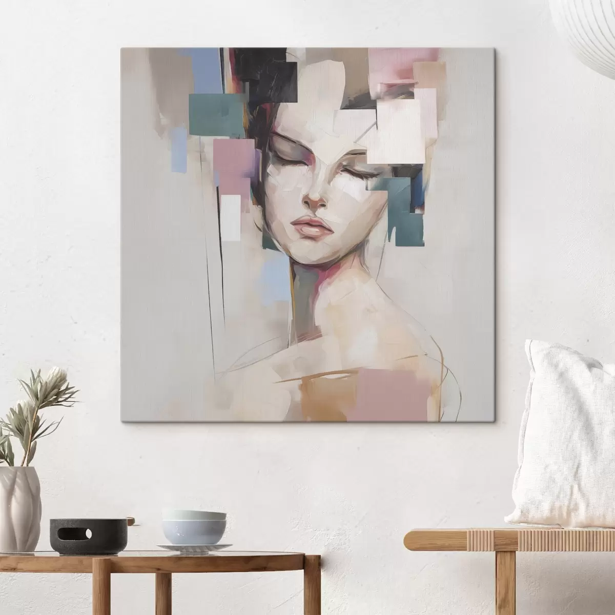 Obraz Abstrakcyjny portret imitujący malarstwo s45921