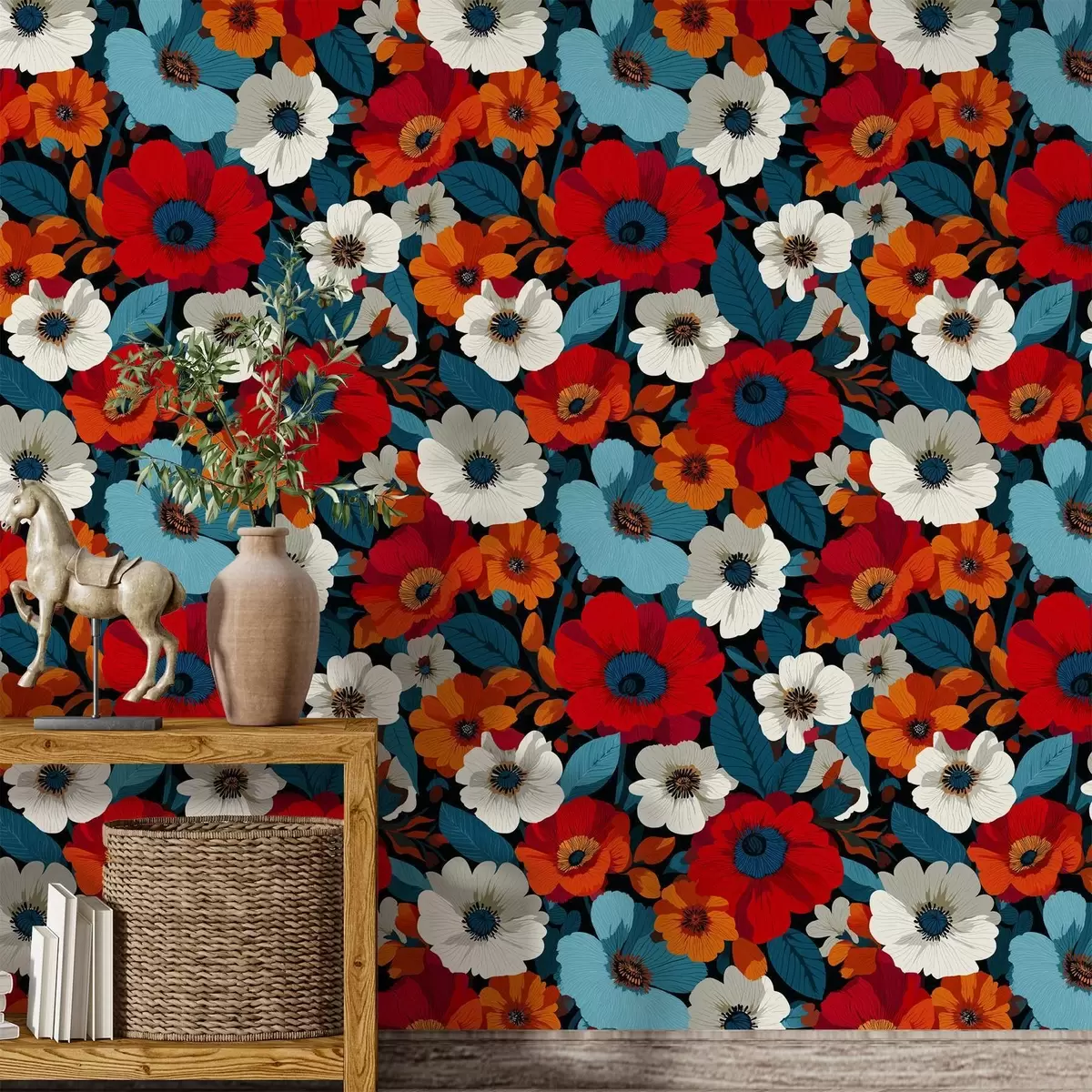 Tapeta Wielobarwne kwiaty a00542