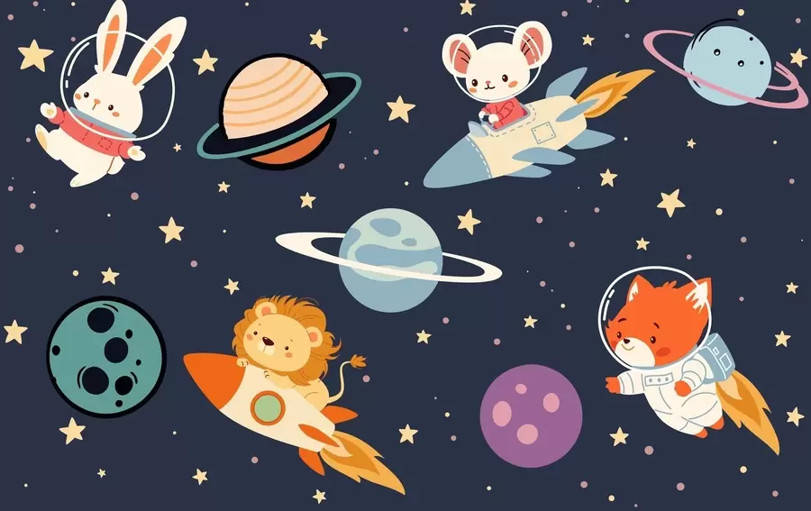 Fototapeta Zwierzęta w kosmosie w04562