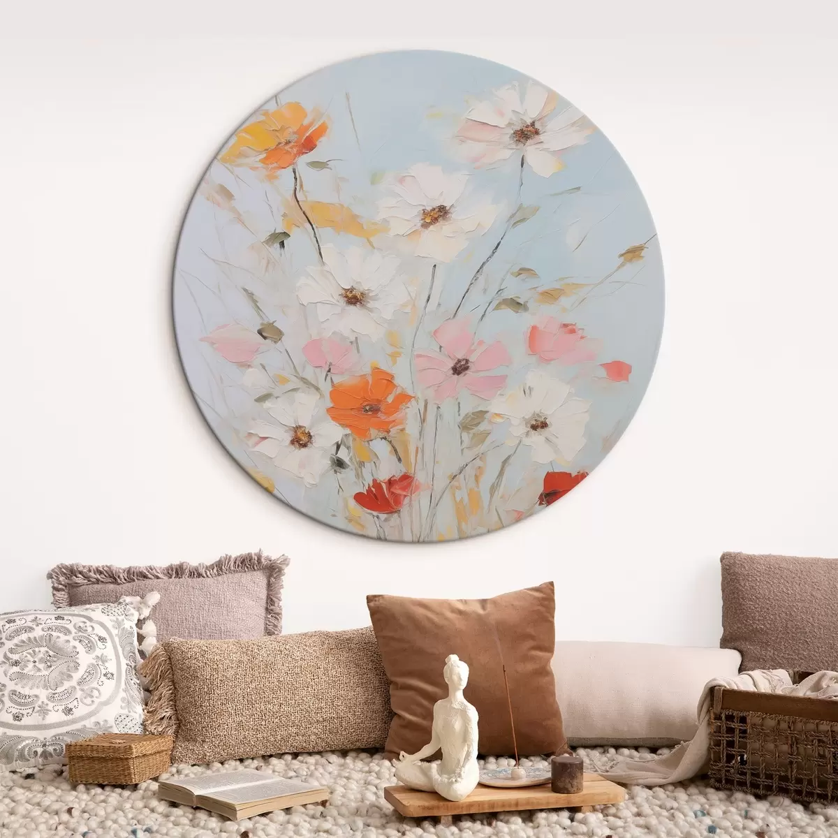 Okrągłe obrazy Delikatne kwiaty r45981