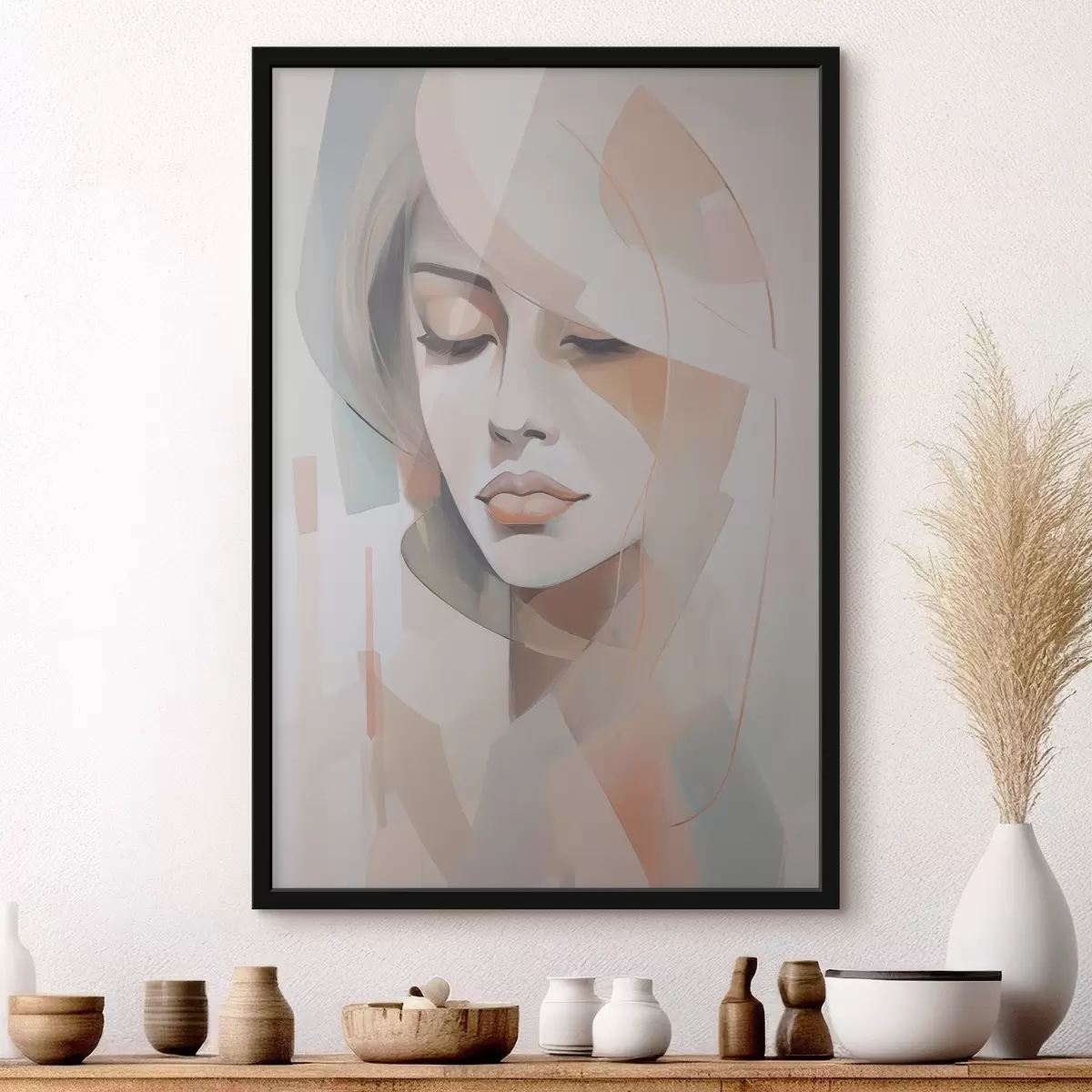 Plakat Abstrakcyjny portret dziewczyny f45972