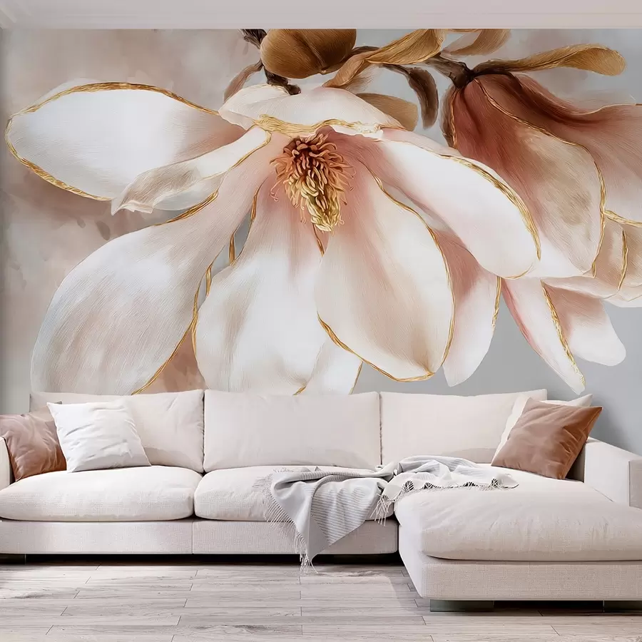 Fototapeta Kwitnąca magnolia w pastelowych odcieniach w09387
