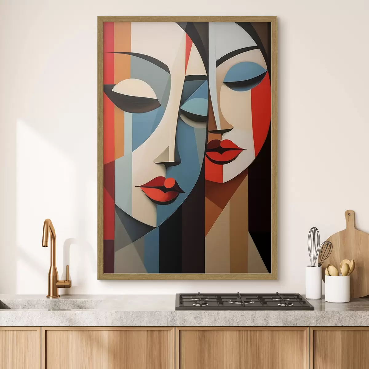Plakat Geometryczny portret kobiety f45966