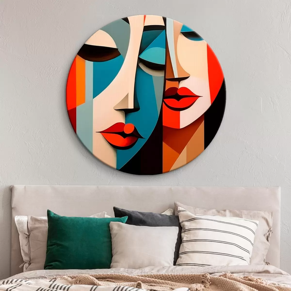 Okrągłe obrazy Geometryczny portret kobiety r45966