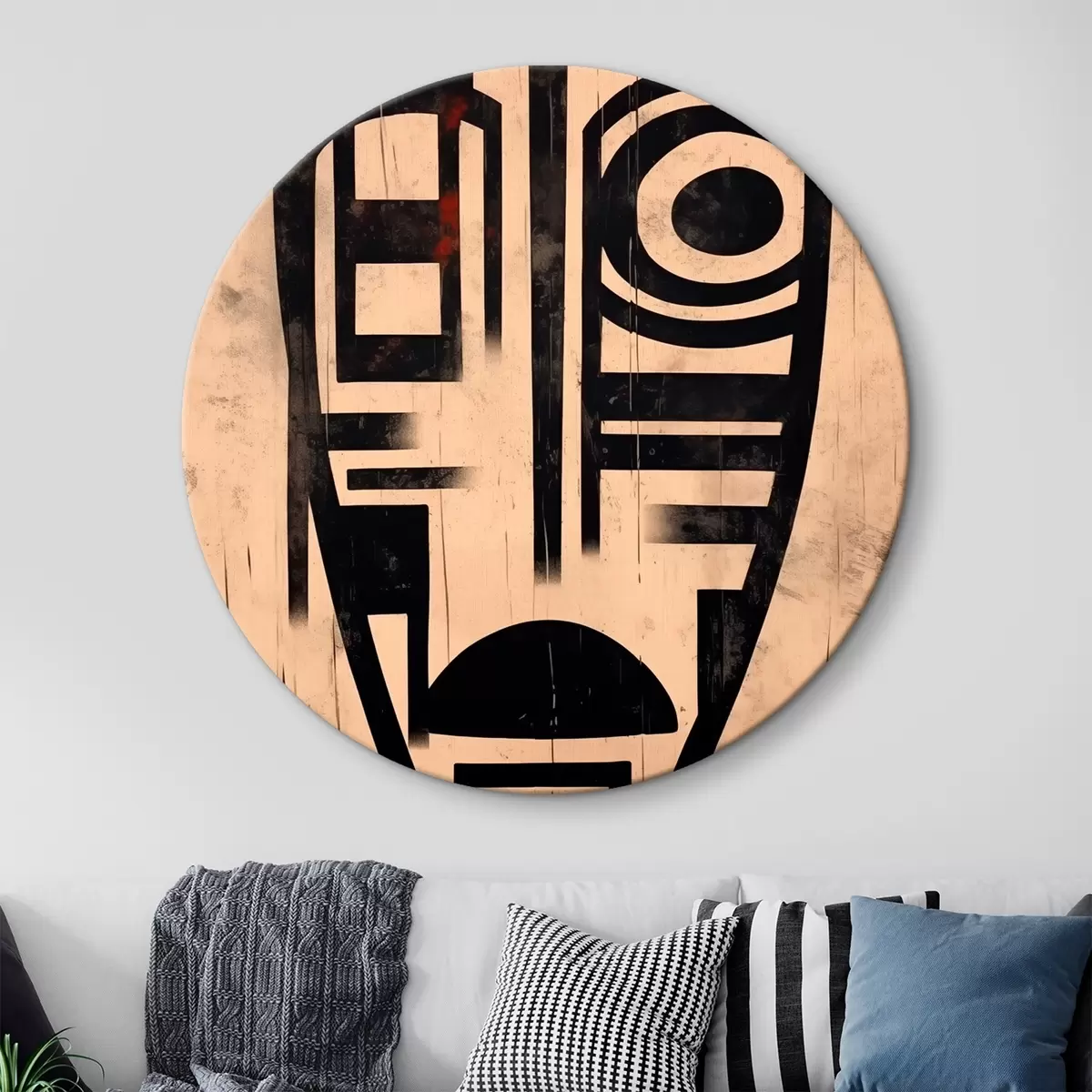 Okrągłe obrazy Geometryczna abstrakcyjna twarz r45971