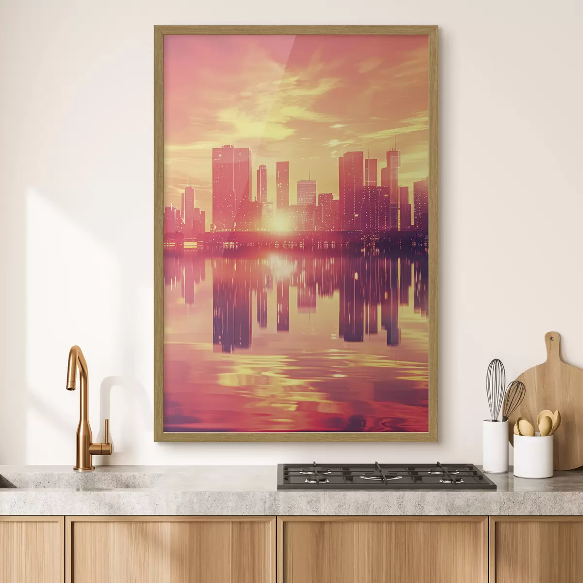 Plakat Zamówienie na tle nowoczesnego miasta f45659
