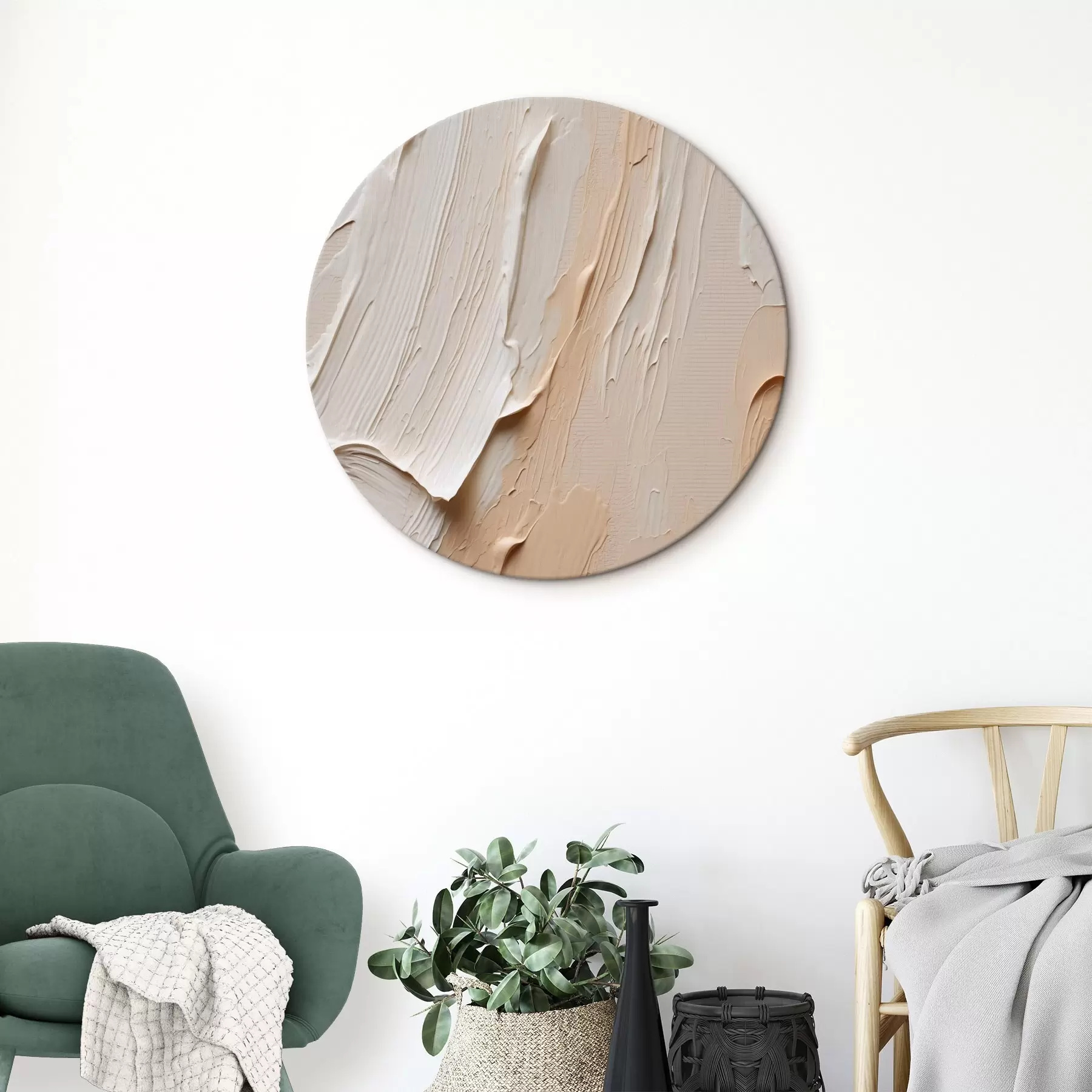 Obraz Teksturowane pastelowe pociągnięcia pędzlem w odcieniach beżowo-kremowych r45871