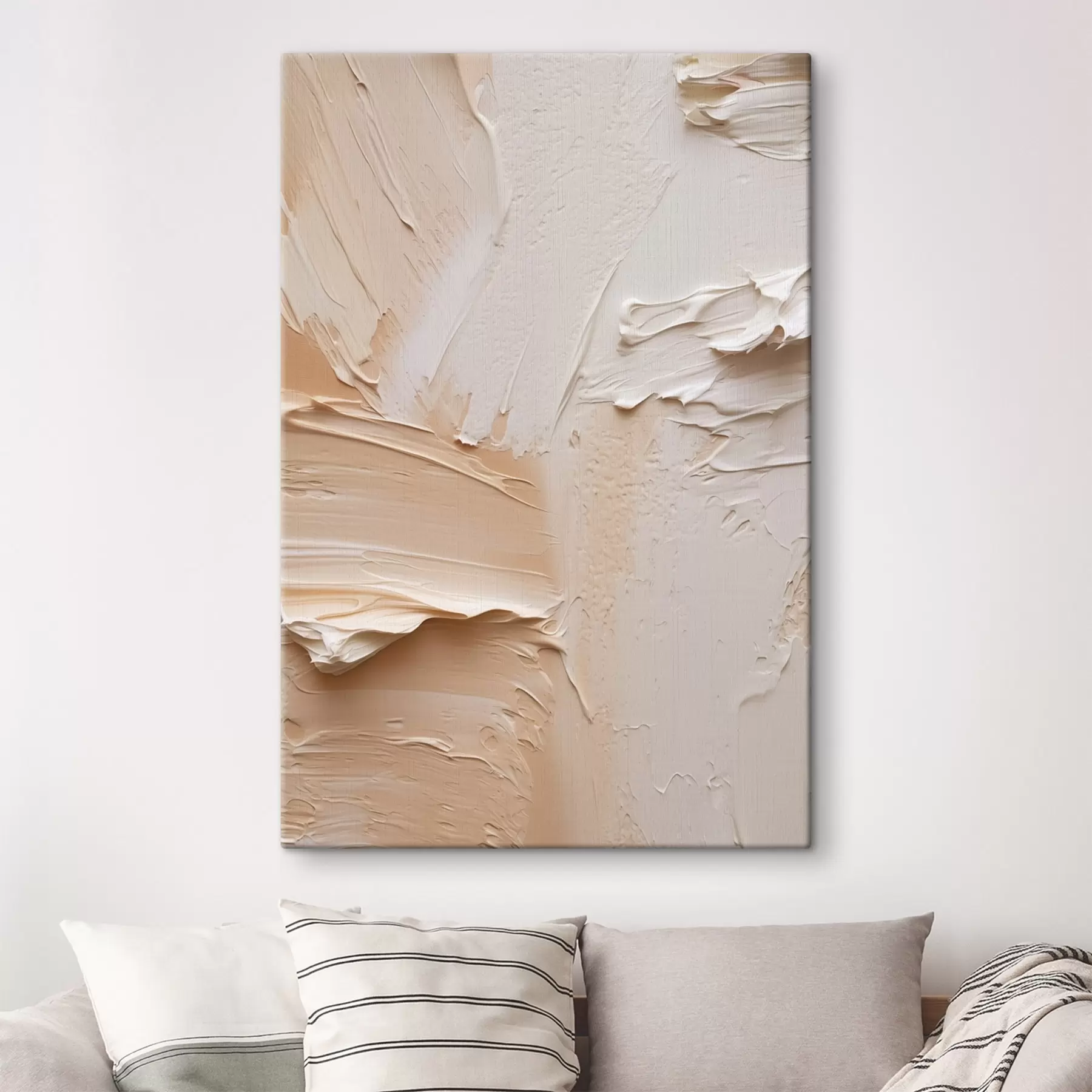 Obraz Lekkie pociągnięcia impasto, kremowa, piaskowa faktura s45872