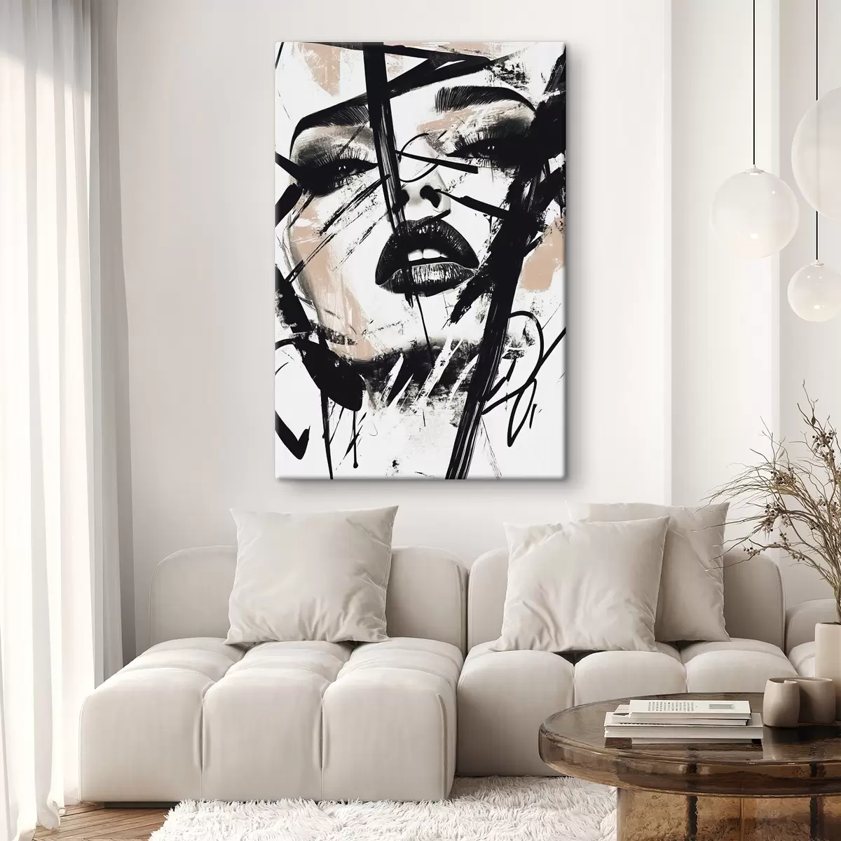 Obraz Abstrakcyjny portret kobiety w stylu graffiti s45777