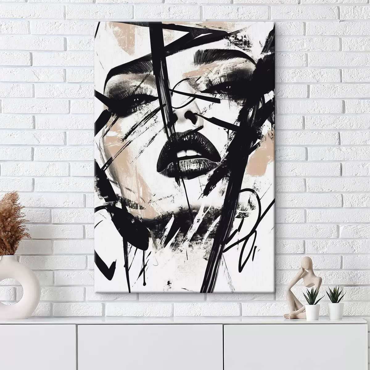 Obraz Abstrakcyjny portret kobiety w stylu graffiti s45777