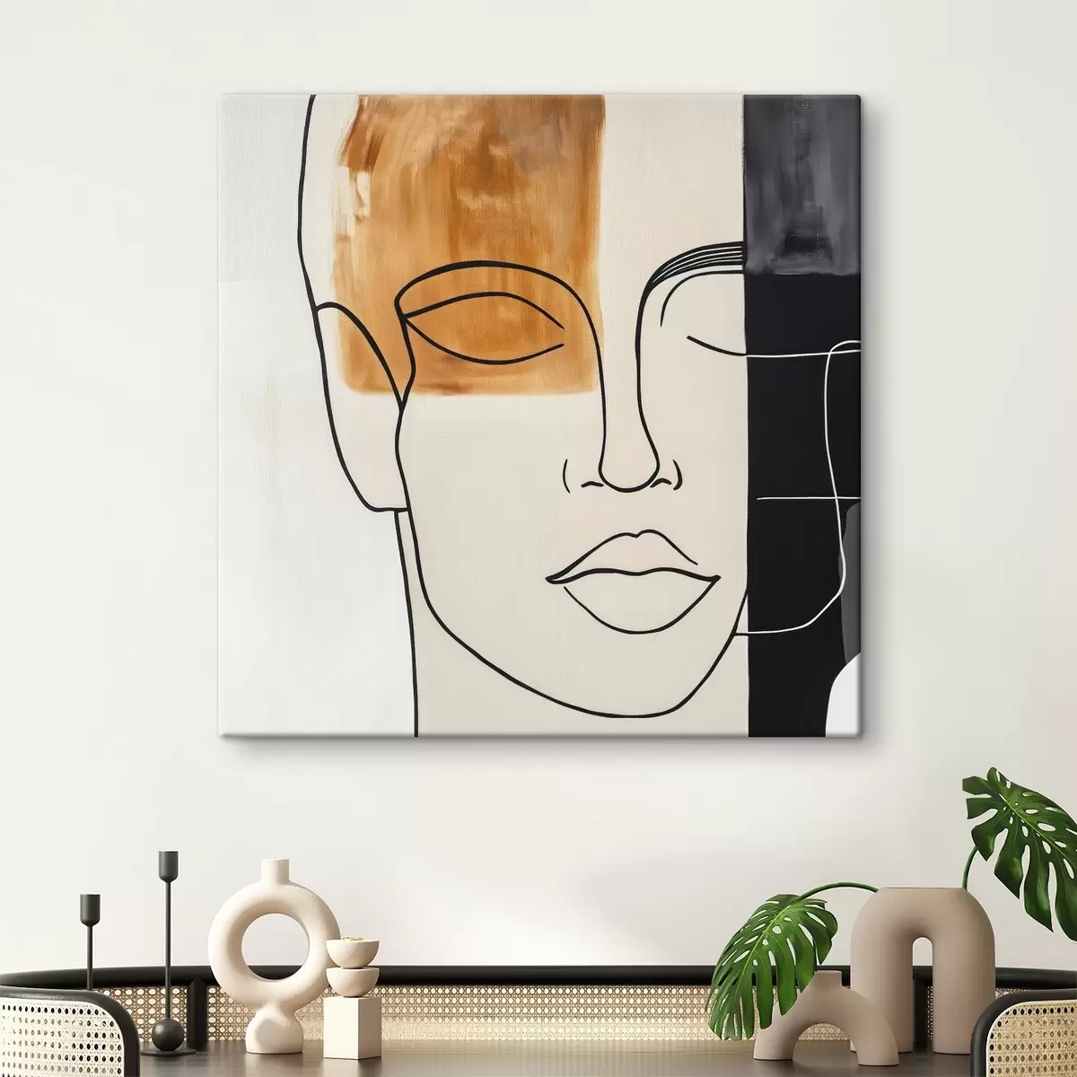 Obraz Minimalistyczny abstrakcyjny portret s45986