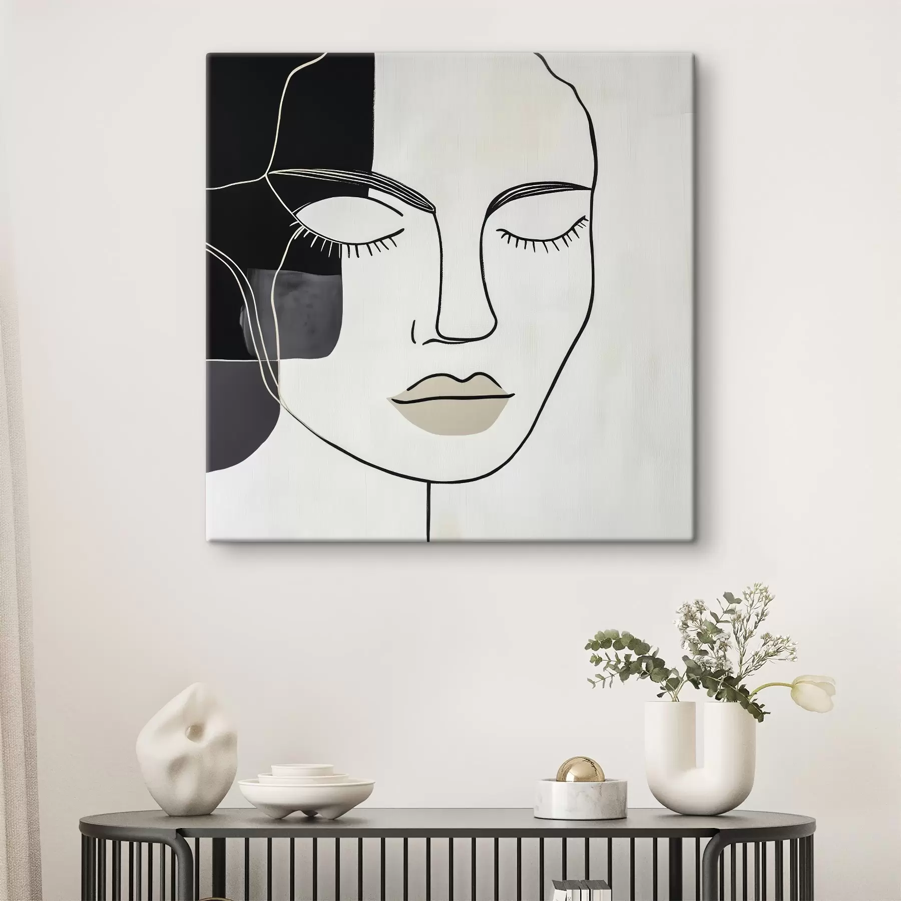 Obraz Minimalistyczny abstrakcyjny portret s45987
