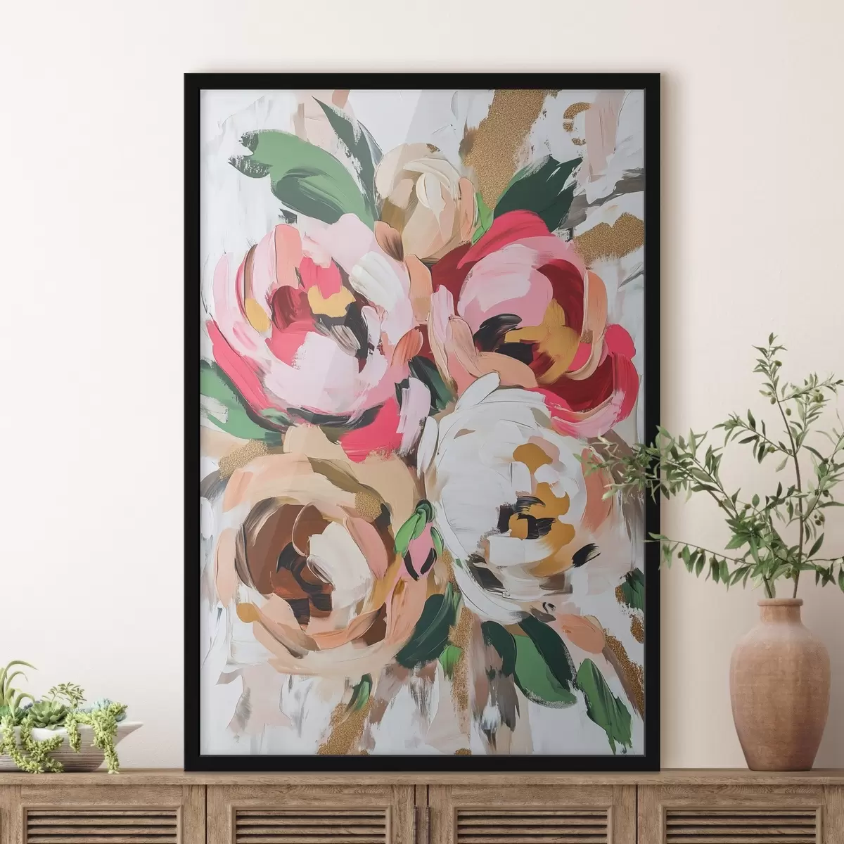 Plakat Abstrakcyjny bukiet kwiatów f45982