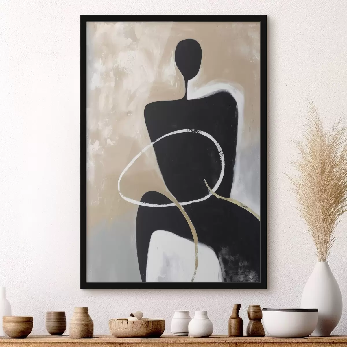 Plakat Abstrakcyjna sylwetka o minimalistycznych formach f45984